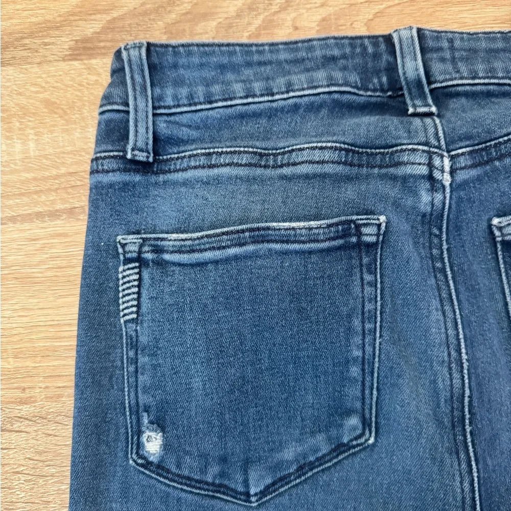 PAIGE‎ High Rise Laurel Canyon Aegean Distressed Blue Wash Flare Jeans Size 28